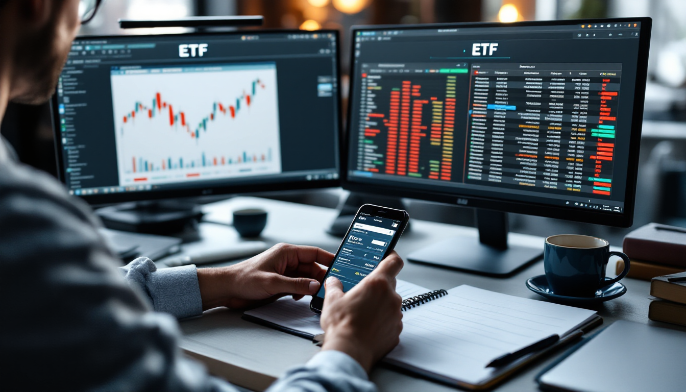ETF 비교 차트와 분배 관리 스프레드시트를 보며 다음 행동을 계획하는 작업 공간